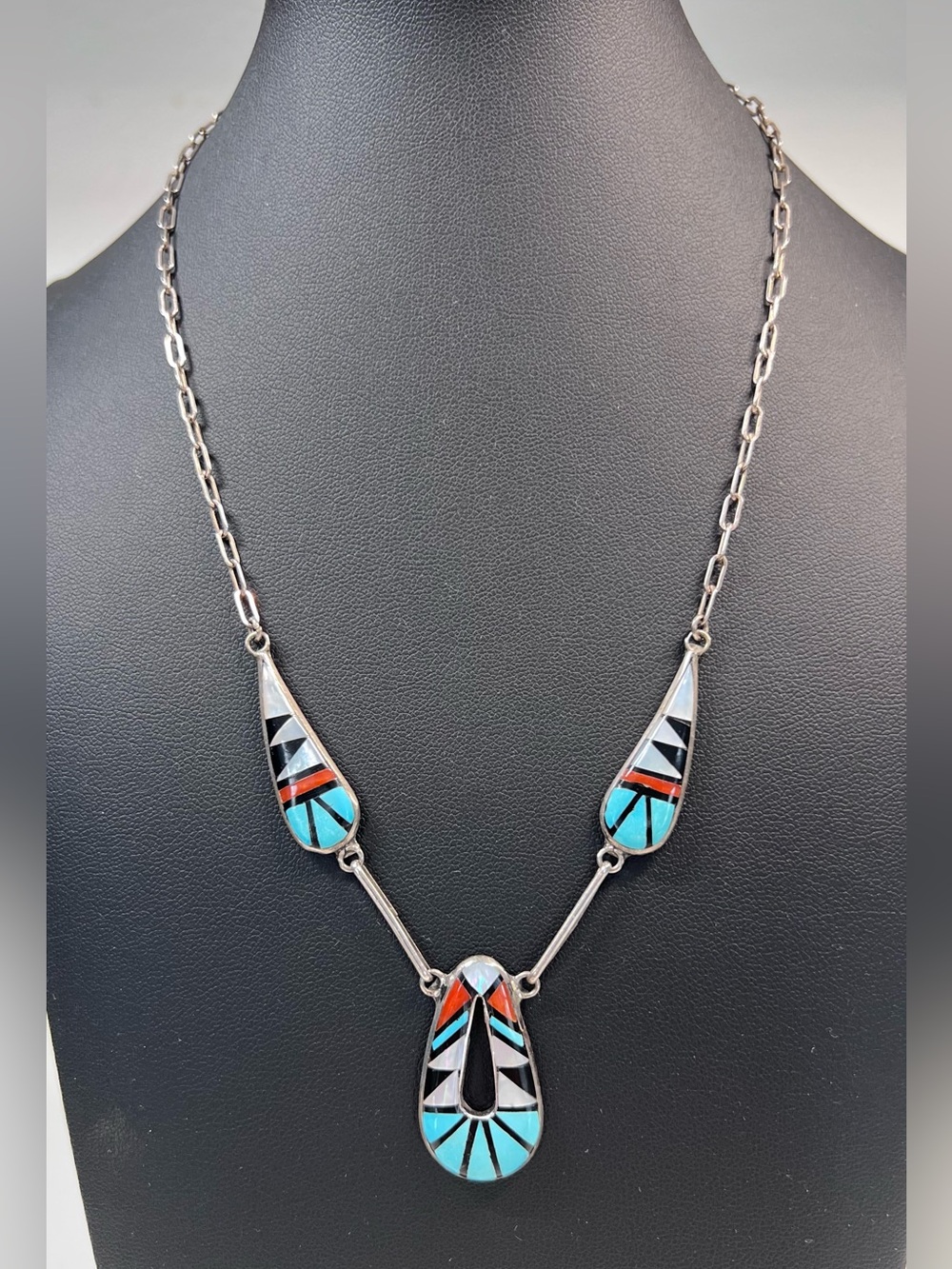 Native American Zuni Inlay Necklace